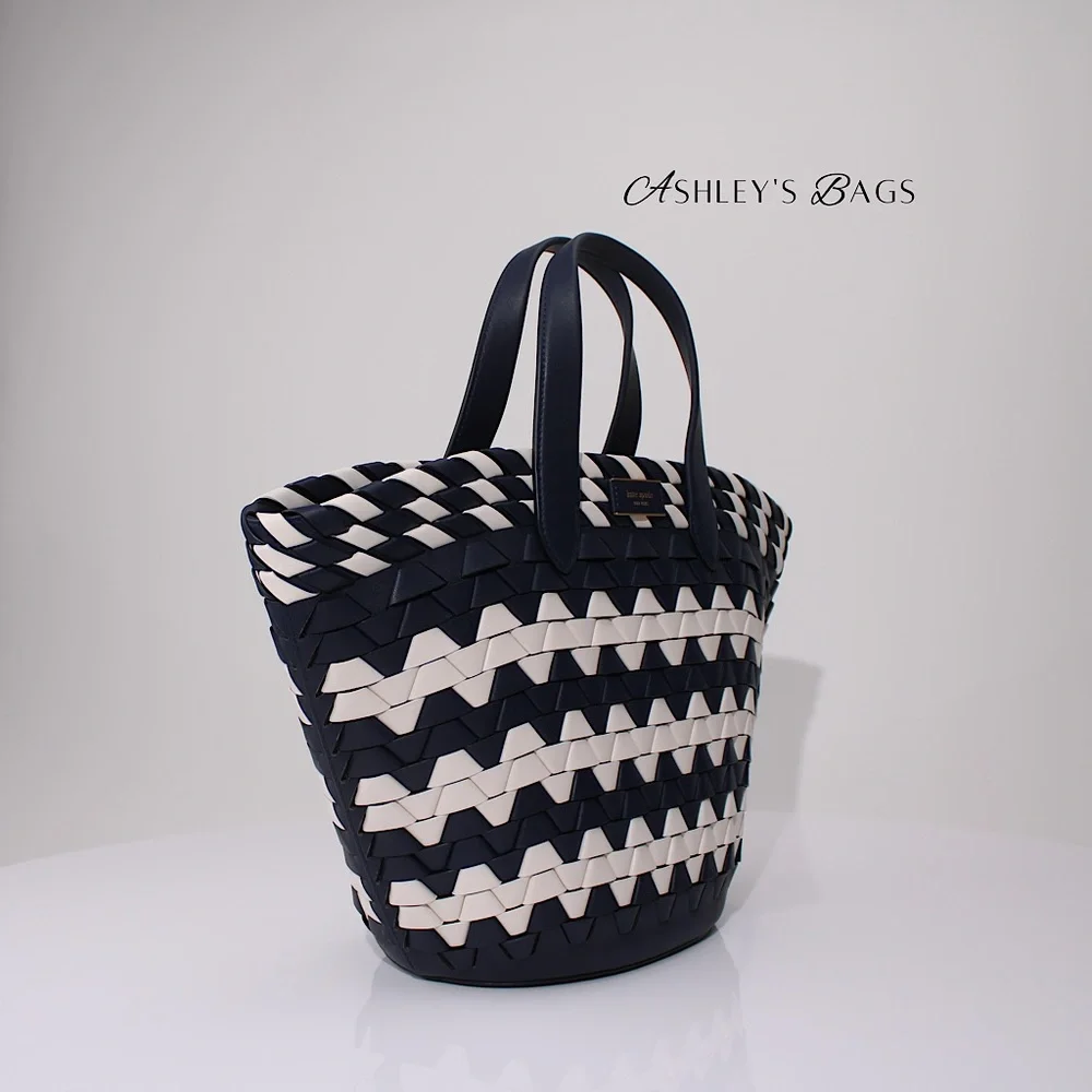 Kate Spade Zigzag Woven Leather Small Tote